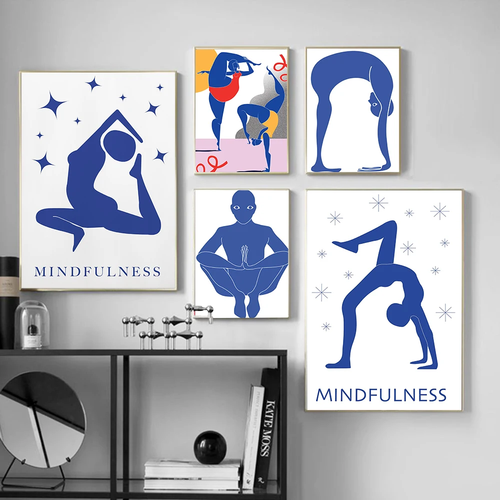 Home Gym Yoga - Plakat Abstrakcyjny do Ćwiczeń w Domu,